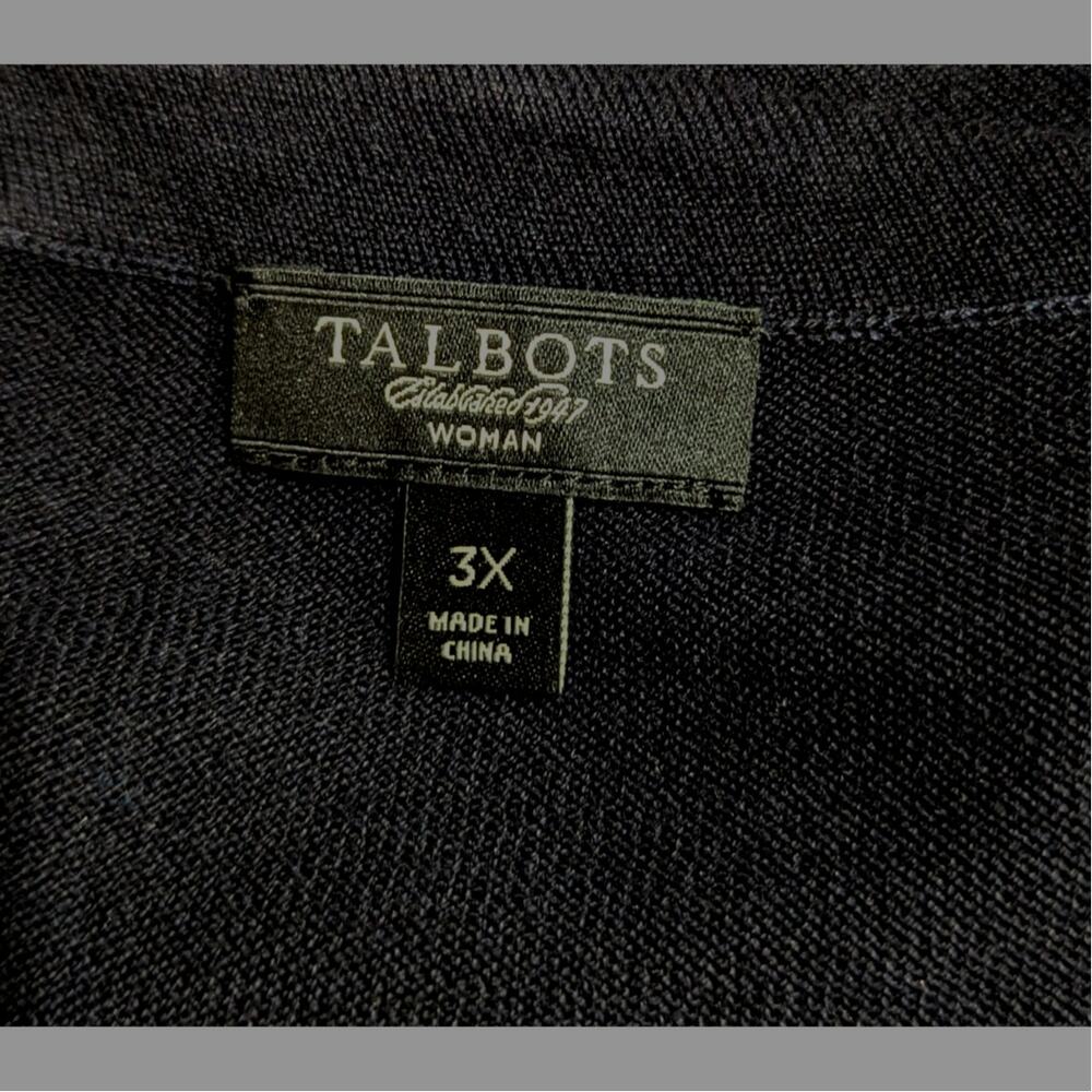 Talbots  Womens Cardigan sz  3X VGUC  Twisted ribbing Silk/cotton see photos mea - Picture 3 of 10